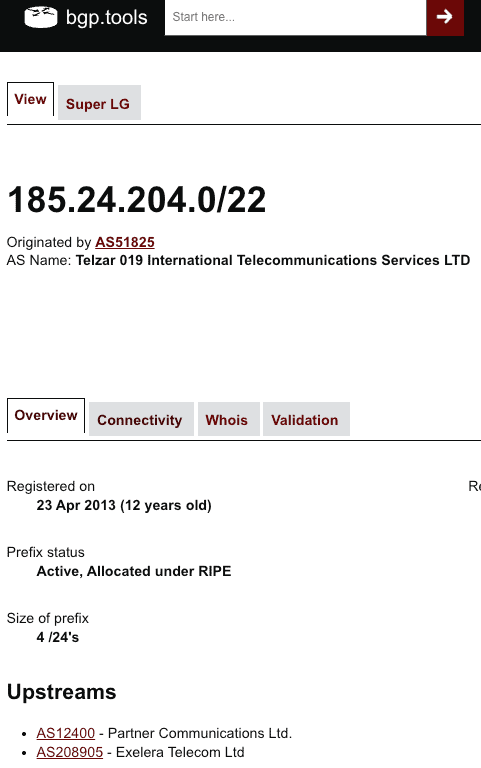 019Mobile IP network and ASN attribution